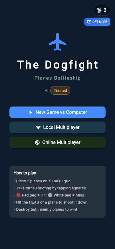The Dogfight home screen